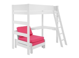 Anderson Desk High Sleeper With Pink Chair