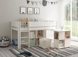 Anderson Mid Sleeper Bed Frame with Cube & Desk