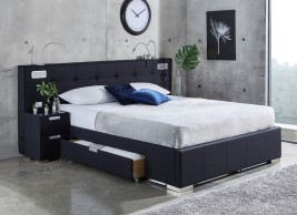 Cole Upholstered Sound System Bed Frame with Bedside Tables