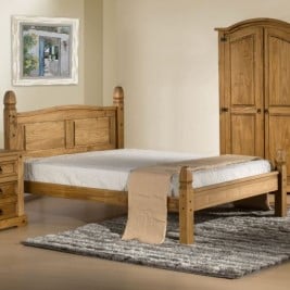 Corona Low Foot End Waxed Solid Wooden Bed