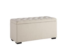 Deacon Linen Upholstered Cream Blanket Box