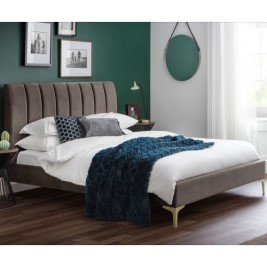 Deco Truffle Velvet Fabric Bed