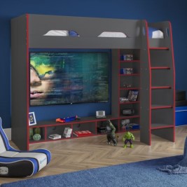 Galaxy Wooden Gaming High Sleeper Bed