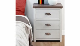 Genoa 3 Drawer Bedside Table