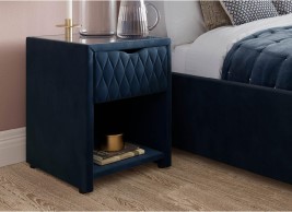 Grove Velvet-Finish USB Charging Bedside Table