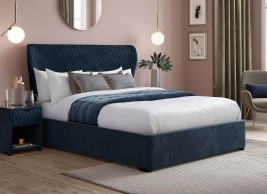 Grove Velvet-Finish Upholstered Ottoman Bed Frame