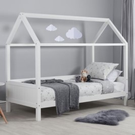 Home White Wooden Treehouse Bed