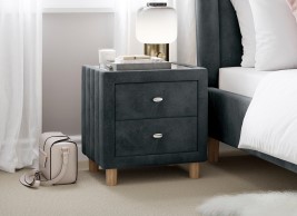 Knox Velvet-Finish Bedside Table