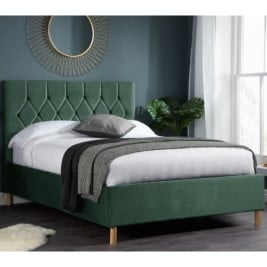 Loxley Green Velvet Bed