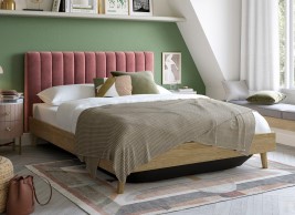 Maisy Velvet-Finish Shadow Ottoman Bed Frame