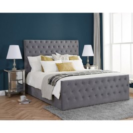 Marquis Grey Velvet Fabric Bed