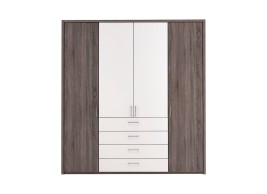 Melbourne 4-Door Wardrobe - Oak & White