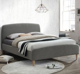 Quebec Grey Fabric Bed