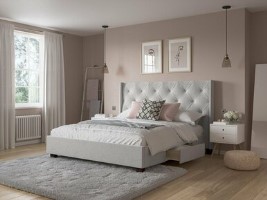Retro Upholstered Bed Frame