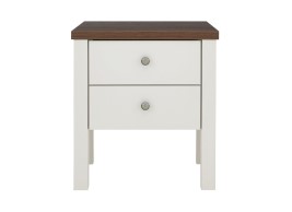 Sloane 2-Drawer Bedside Table - Champagne and Dark Wood