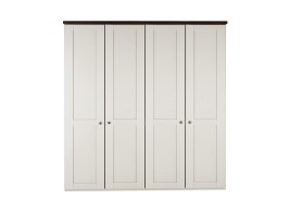 Sloane 4-Door Wardrobe - Champagne and Dark Wood