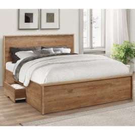 Stockwell Oak Wooden Storage Bed