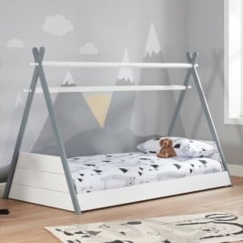 Teepee White and Grey Wooden Bed
