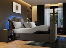 X Rocker Nocturna Upholstered Gaming Ergomotion Adjustable LG TV Bed Frame
