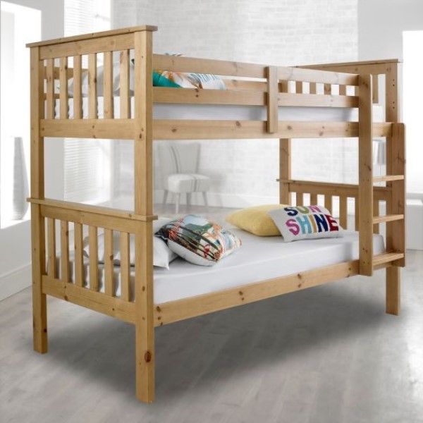 Atlantis Solid Pine Wooden Bunk Bed Happy Beds Want Mattress