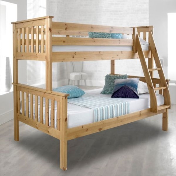 Atlantis Solid Pine Wooden Triple Sleeper Bunk Bed Happy Beds Want