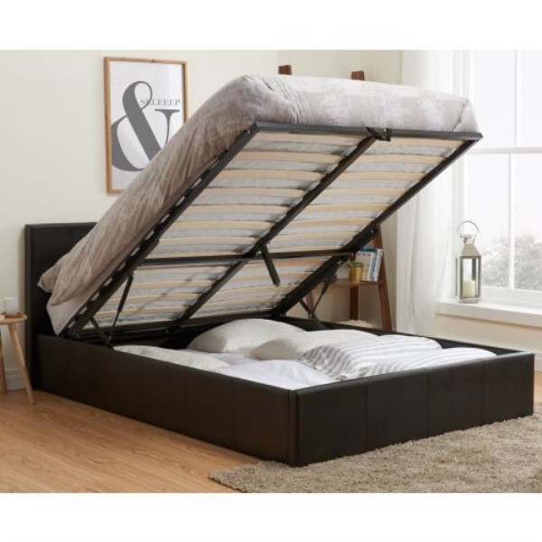 Berlin Leather Ottoman Storage Bed