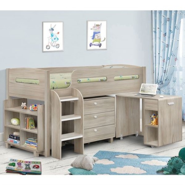 Kimbo Oak Mid Sleeper Cabin Bed Happy Beds Want Mattress