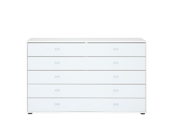 Memphis 5-Drawer Wide Chest - White