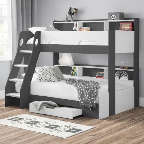 Orion Grey And White Wooden Storage, Happy Beds Bunk Beds