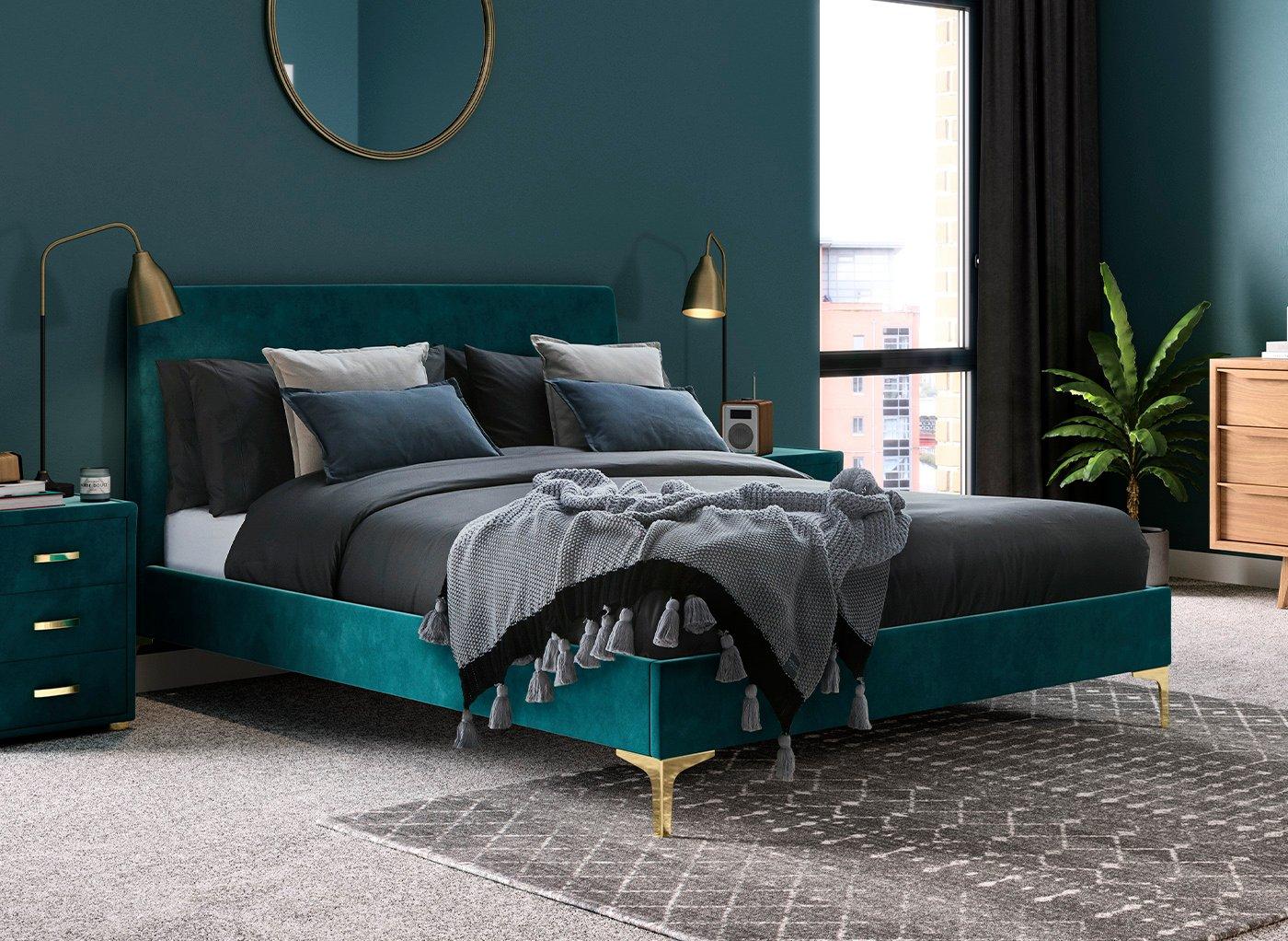 Buy Prestwood Velvet Upholstered Bed Frame WantMattress