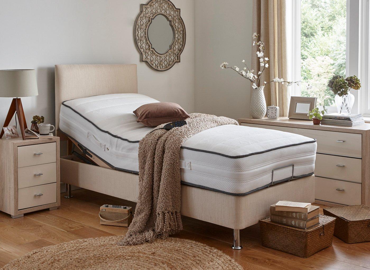 Buy Westwood Mattress With Standard Oatmeal Adjustable Divan Bed On