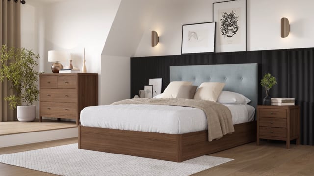 Corrigan Buttoned Ottoman Bed Frame