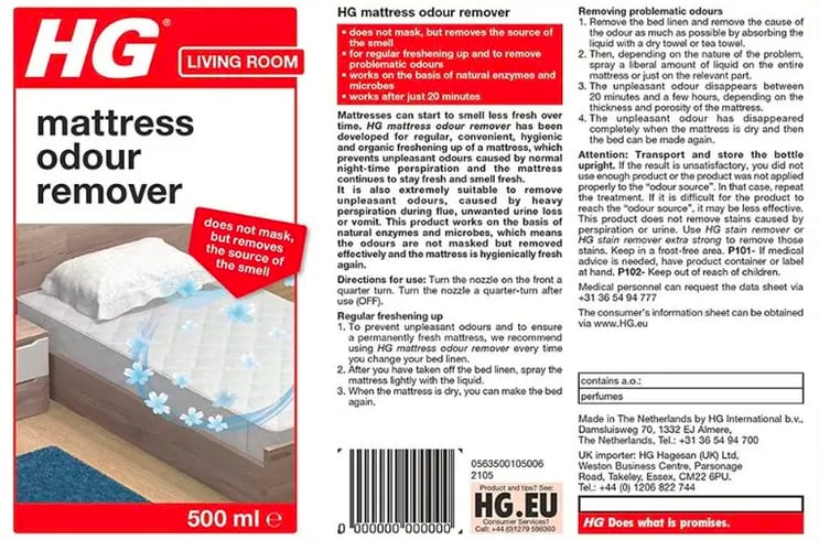 HG mattress odour remover