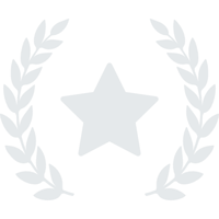 Decorative award symbol in corner