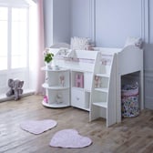 Milly Kids Wooden Mid Sleeper with Storage & Desk