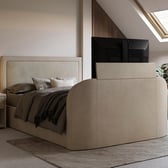 Turin Velvet-Finish LG TV Bed Frame