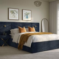 Saffron Upholstered Ottoman Bed Frame With Bedside Tables