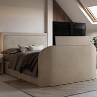 Turin Velvet-Finish LG TV Bed Frame