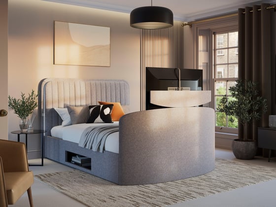 Alexis Upholstered Ottoman LG TV Bed Frame