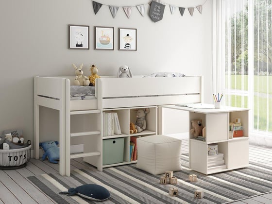 Anderson Kids Wooden Mid Sleeper with Storage & Desk