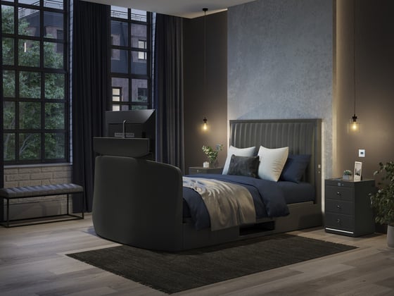 Aura Ottoman TV Bed Frame With Dolby Atmos Surround Sound
