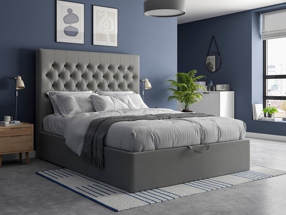 Ergomotion Upholstered Buttoned Ottoman Bed Frame