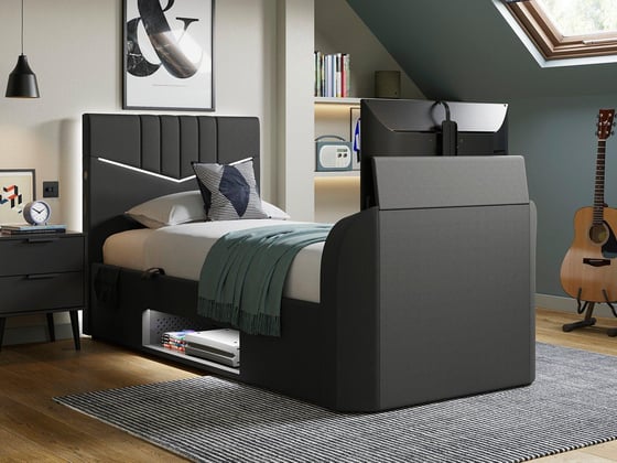 Quantum Single Ottoman Gaming TV Bed Frame