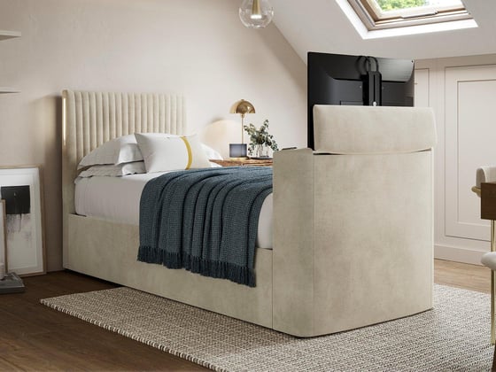 Sadie Upholstered Storage LG TV Bed Frame with Trundle