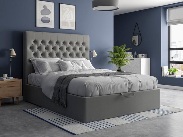 Ergomotion Upholstered Buttoned Ottoman Bed Frame