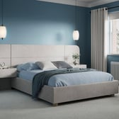 Xavier Velvet-Finish Ottoman Bed Frame with Bedside Tables