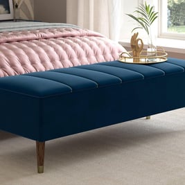 Batten Velvet-Finish Blanket Box