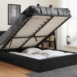 Berlin Leather Ottoman Storage Bed