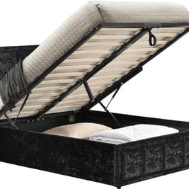 Birlea Hannover Black Crushed Velvet Fabric Ottoman Bed