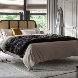 Calder Wooden Rattan Bed Frame